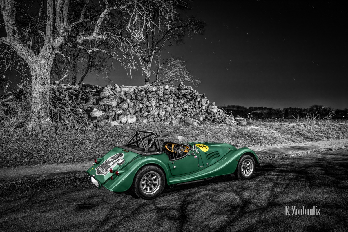 Baden-Württemberg, Baum, Chromakey, Colorkey, Deutschland, Dunkel, EZ00615, Fine Art, FineArt, Germany, Green, Grün, Langzeitbelichtung, Licht, Long Exposure, Morgan, Nacht, Night, Roadster, Street, Stuttgart, Tree, Vaihingen, Zouboulis, automobil, british, classic car refugium, helber, historic, holz, katzenbachstrasse, lemans, urban, wood, zouboulis photography