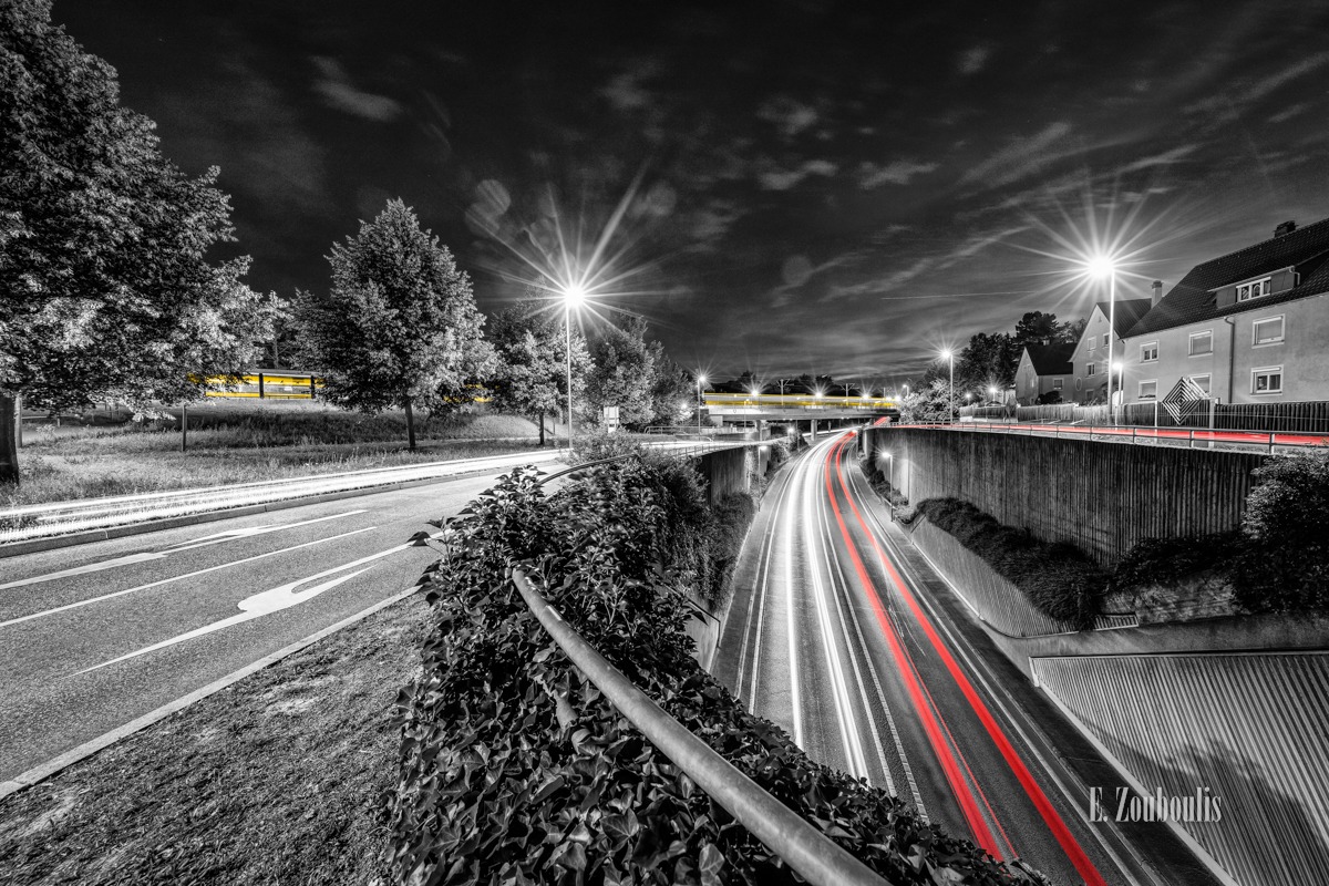 At The Speed Of Light, Chromakey, Colorkey, Deutschland, Dunkel, EZ00779, Fine Art, FineArt, Gelb, Germany, Langzeitbelichtung, Licht, Lichtschweif, Light Trails, Long Exposure, Nacht, Night, Rot, SSB, SSBAG, Speed, Stuttgart, Traffic, Trails, Tram, Yellow, Zouboulis, feuerbach, red, zouboulis photography