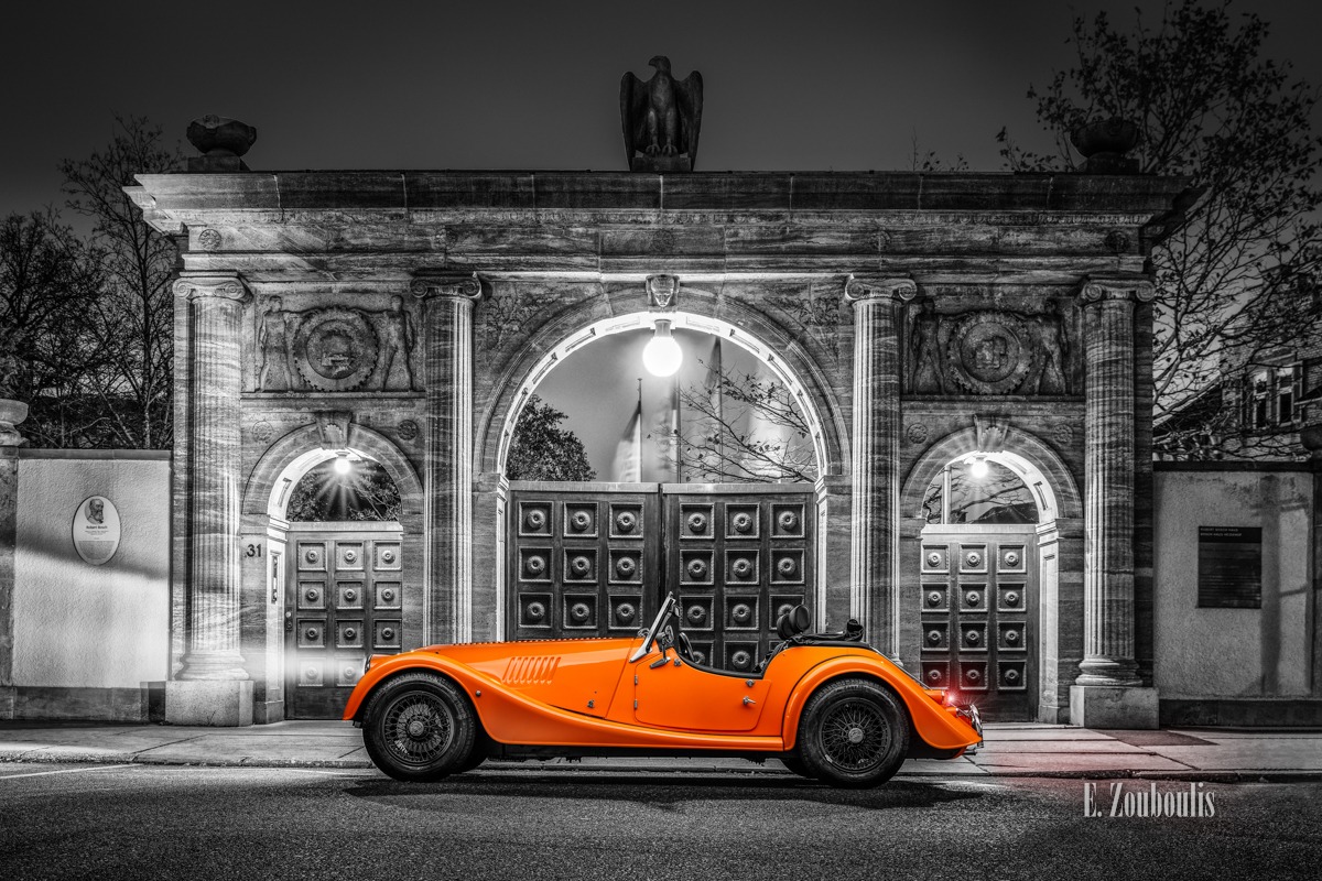 Antik, Baden-Württemberg, Baum, Chromakey, Colorkey, Deutschland, Dunkel, EZ00816, Fine Art, FineArt, Germany, Langzeitbelichtung, Licht, Long Exposure, Morgan, Nacht, Night, Orange, Stuttgart, Tree, Zouboulis, automobil, bosch, british, classic car Colorkey, ionic. säule, ionisch, stiftung, urban, zouboulis photography