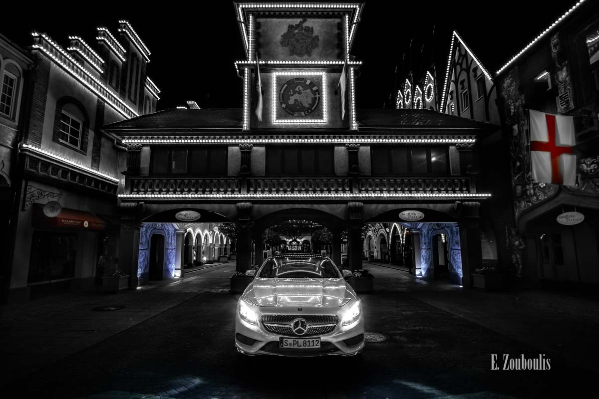 Der Mercedes-Benz S500 Coupé im Europa Park in England