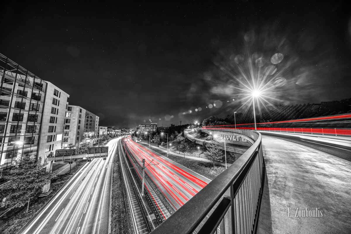 Blick auf die B10 / B27 über der Brücke in der Nähe vom Pragsattel in Stuttgart Feuerbach