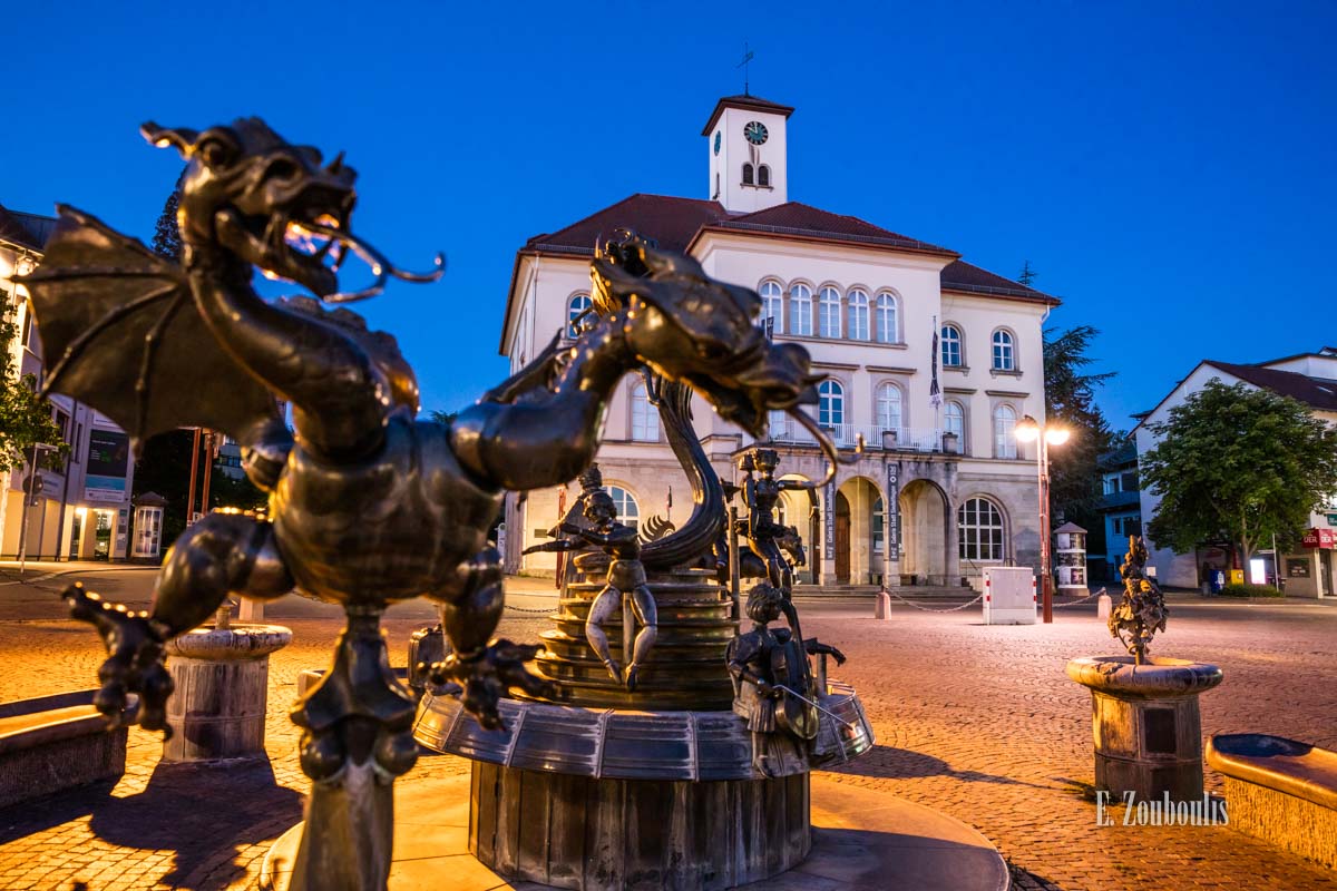 Timelapse Sindelfingen – Zeit der Drachen. Aufnahmen am Freundschaftsbrunnen am Marktplatz